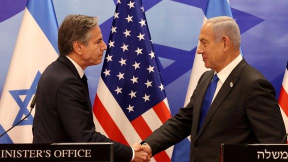 US Secretary of State Antony Blinken and Israeli Prime Minister Benjamin Netanyahu shake hands during a press conference, on January 30, 2023 in Jerusalem.
