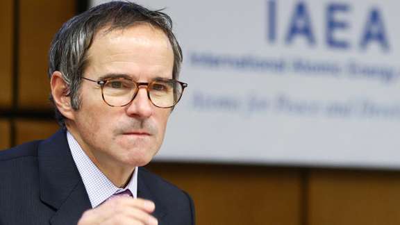 International Atomic Energy Agency (IAEA) Director General Rafael Grossi waits for the beginning of a board of governors meeting at the IAEA headquarters in Vienna, Austria, March 1, 2021.