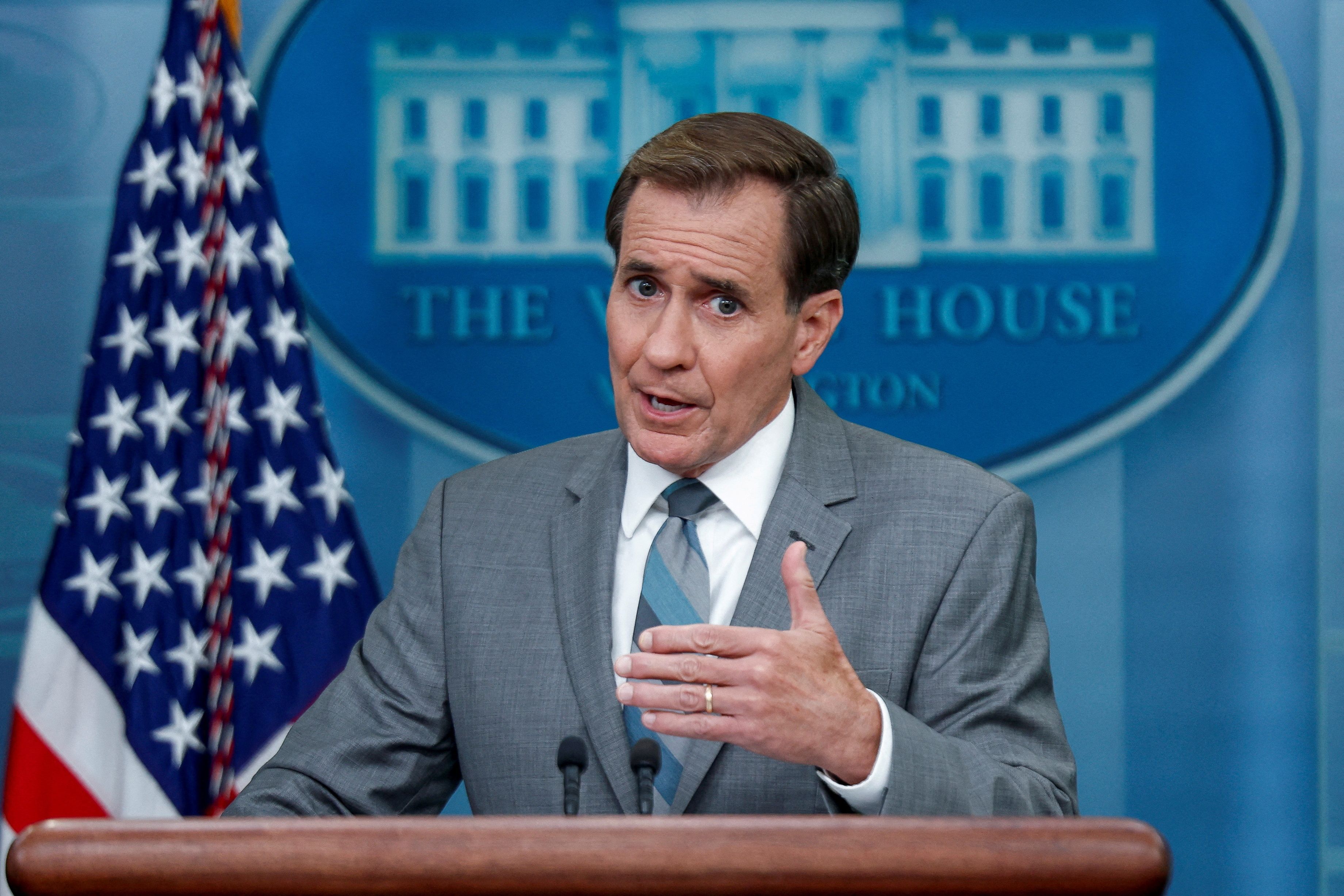White House spokesperson John Kirby  during the daily press briefing at the White House in Washington, July 17, 2023