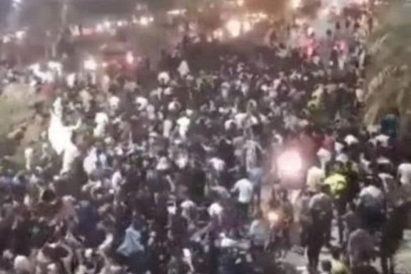 A video screen grab from protests in Ahvaz Friday evening