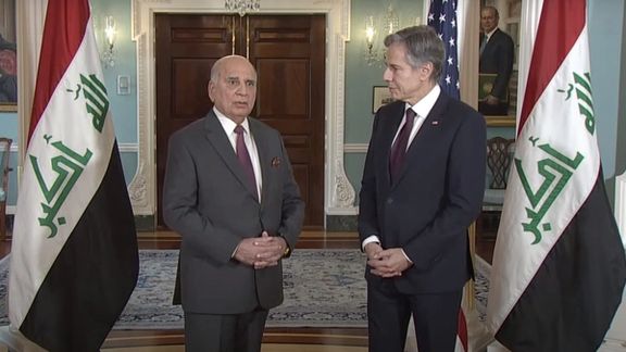 Deputy Prime Minister and Foreign Minister of Iraq, Fuad Hussein with Secretary of State Antony Blinken in Washington on February 9, 2023