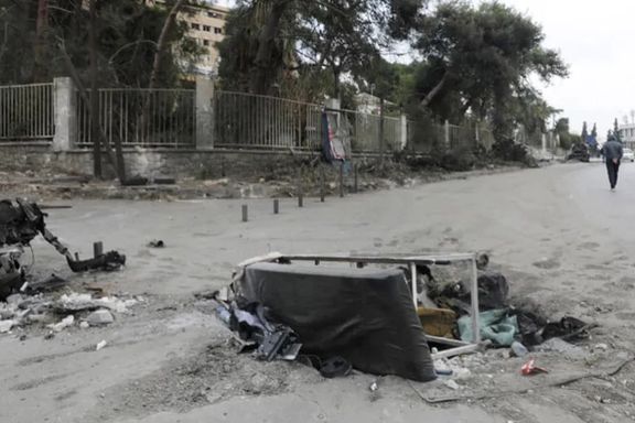 تخت بیمارستان دانشگاه حلب که بر اثر حملات آسیب دیده است