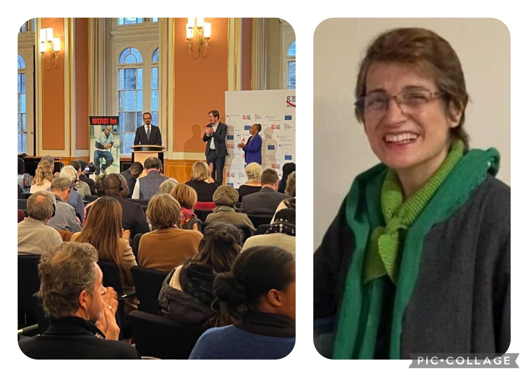 در کنگره جهانی علیه مجازات اعدام، جایزه روبرت بدینتر به نسرین ستوده اهدا شد