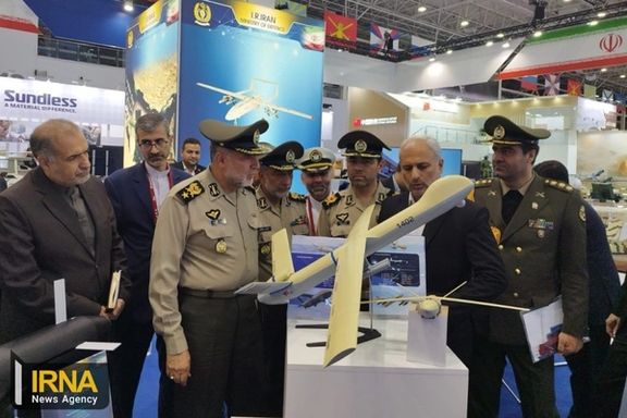 Iran’s Army Ground Forces Commander Kioumars Heydari visiting Iran’s stand at Russia's annual Army International Military-Technical Forum in Moscow on August 20, 2023