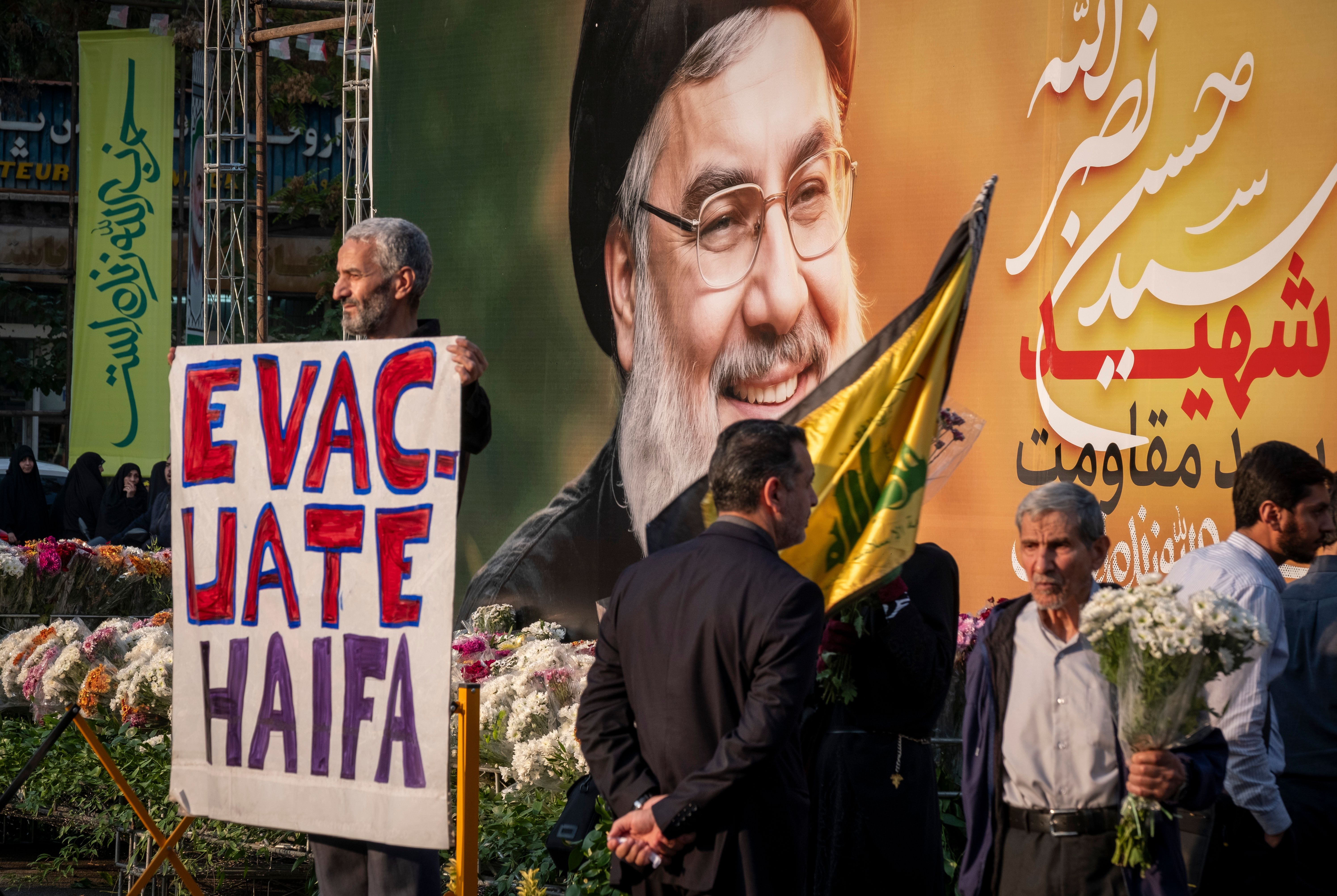 A Nasrallah poster in Tehran after his killing by Israel. September 27, 2024