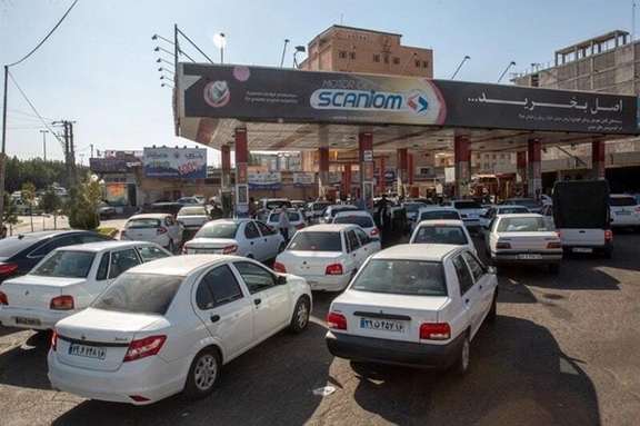 Congestion at an Iranian gas station as rumors of imminent rise in gasoline prices have heated up again