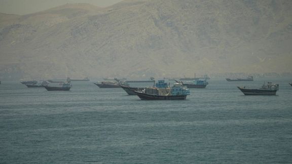 Vessels anchored at the Strait of Hormuz, as seen from Musandam, Oman, on May 25, 2026
