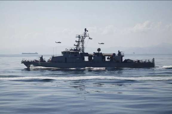 The USS Sirocco, seen during a patrol in the Gulf of Oman