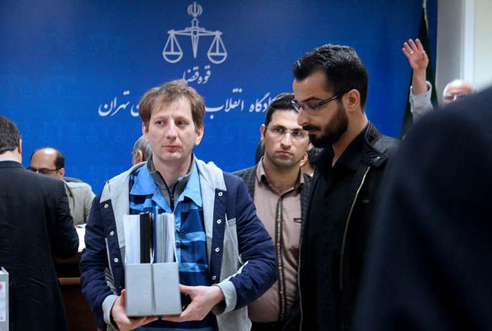Iranian billionaire abak Zanjani in court, accused of embezzling $2.7 billion.