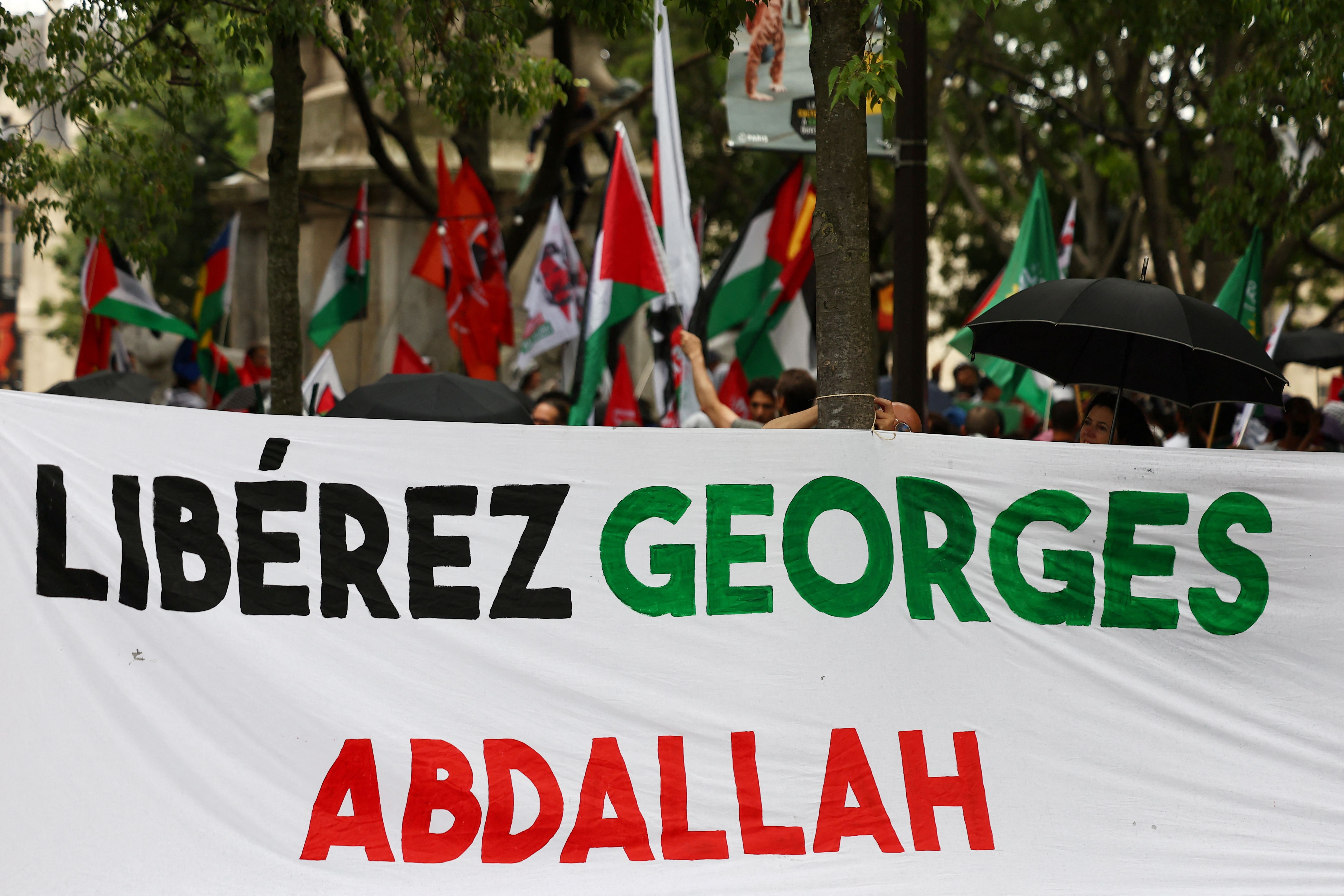 تظاهرات برای آزادی جورج ابراهیم عبدالله، پاریس، ۲۵ تیر