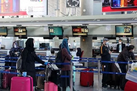 Passengers at Tehran’s Imam Khomeini Airport