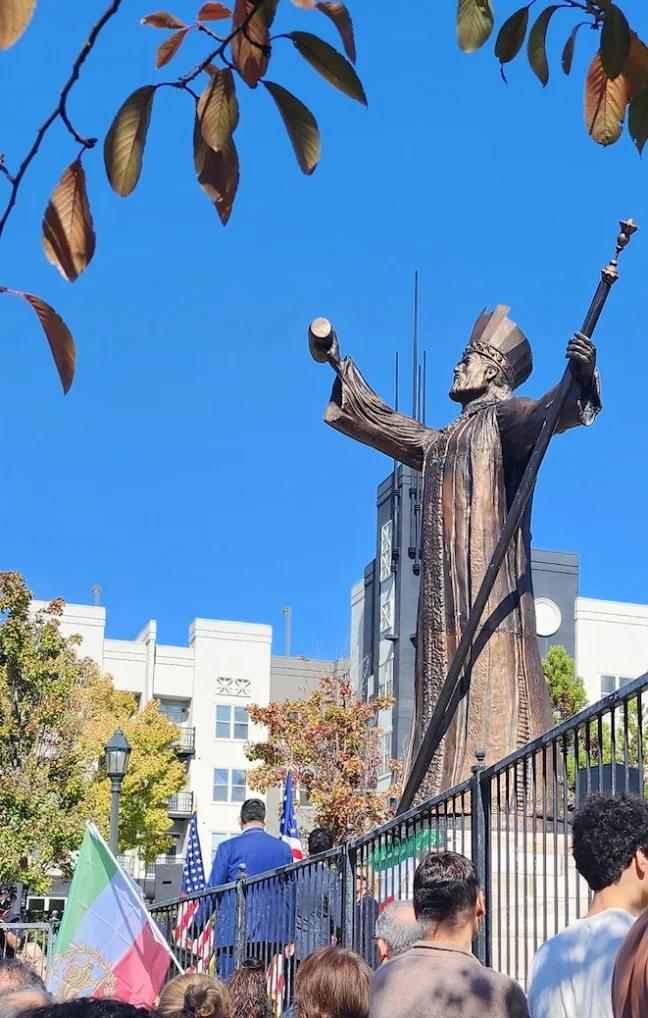 The monumental statue of Cyrus the Great at the Millennium Gate in Atlanta, the US state of Georgia 