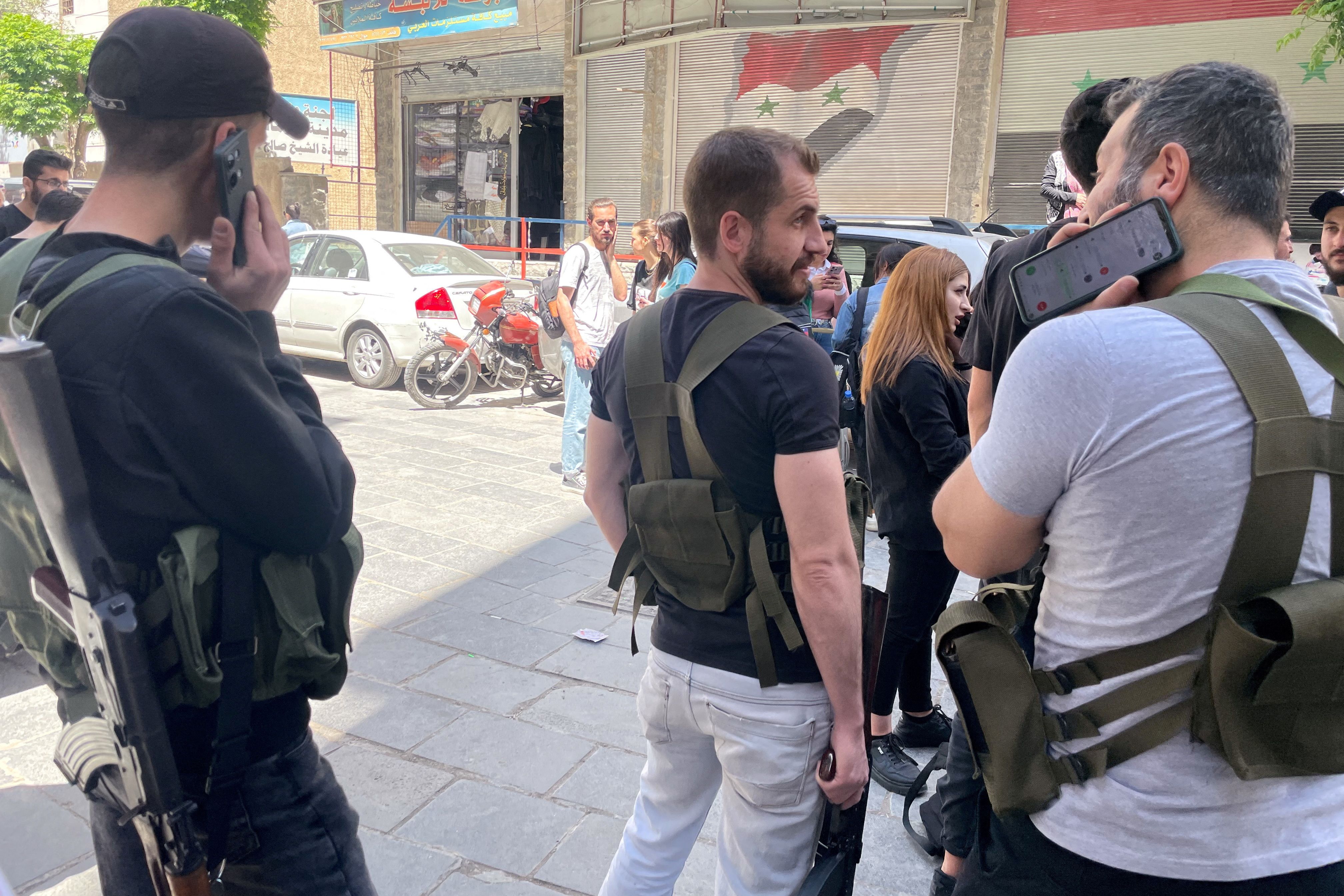 مردان مسلح دروزی در جنوب شرقی دمشق، ۹ اردیبهشت