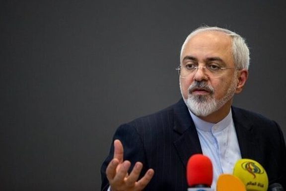 Iran's former foreign minister Javad Zarif delivering a speech. Undated