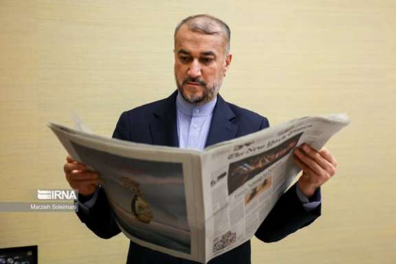 Iran's Foreign Minister Hossein Amir-Abdollahian on the sidelines of a UN meeting in Geneva (December 2023)