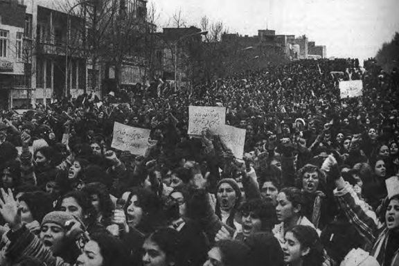 1979 Iranian Women Day's protests against mandatory veiling about one month after the Islamic Revolution