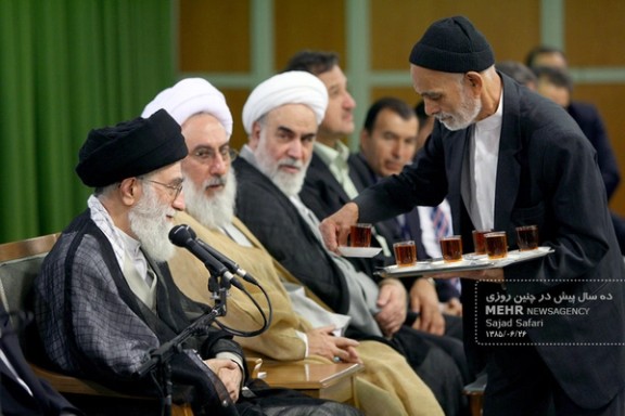 Iran’s Supreme Leader Ali Khamenei (left) during an event in 2006