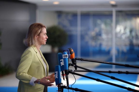 EU High Representative of Foreign Affairs and Security Policy, Kaja Kallas, speaks to the media during an Informal meeting of EU defence ministers in Nicosia, Cyprus, June 8, 2026.