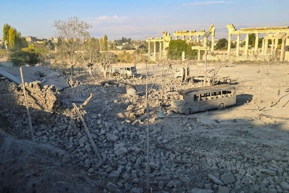 ویرانیها پس از حمله اسرائیل به بعلبک در شرق لبنان، ۱۷ آبان