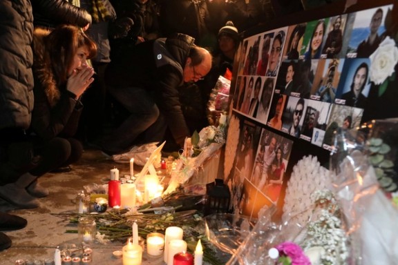 An outdoor vigil for the victims of Ukrainian passenger jet flight PS752 in Toronto, Ontario, Canada January 8, 2022
