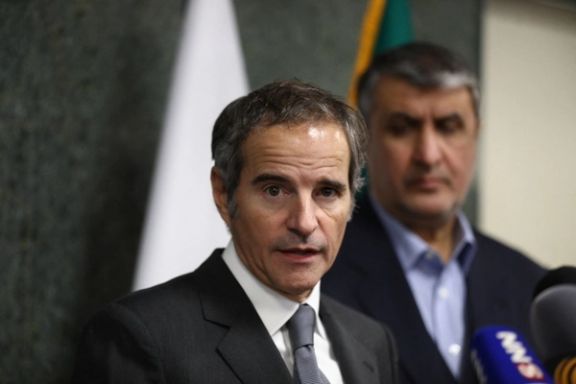 IAEA's Rafael Grossi and Iran's nuclear cheif Mohammad Eslami in Tehran, March 5, 2022