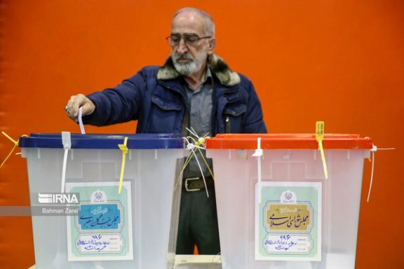 An Iranian man casting his vote in elections, March 1, 2024
