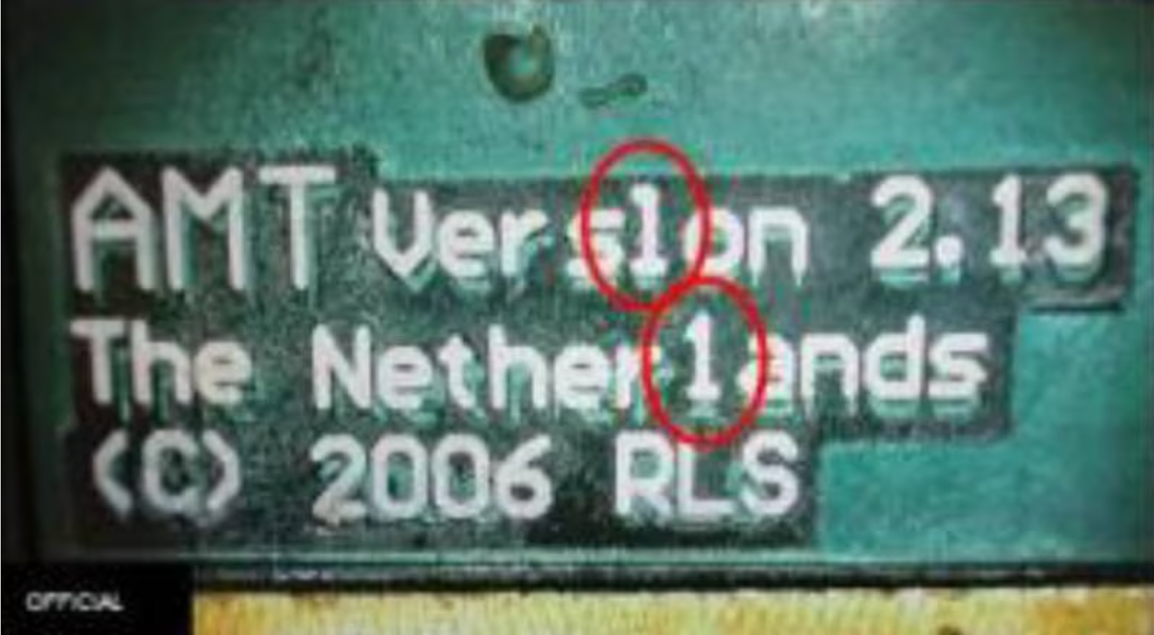 The word 'Netherlands' was spelt 'Nether1ands' on part of a missile engine 