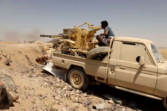 A scene from war in Yemen in March 2021