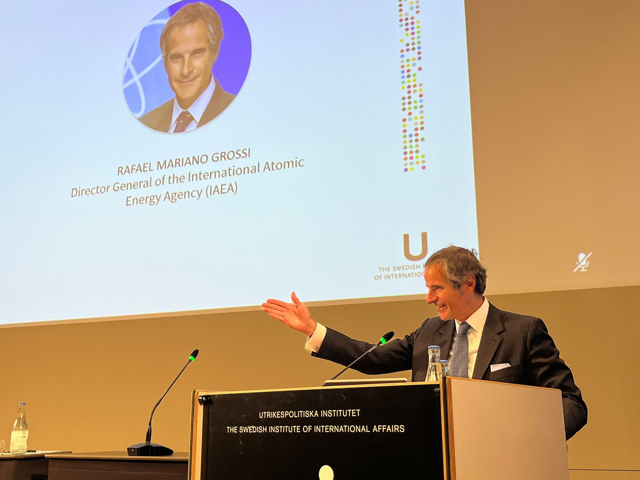Rafael Mariano Grossi, the director general of the International Atomic Energy Agency, during an event at the Swedish Institute of International Affairs in Stockholm on August 28,2023  