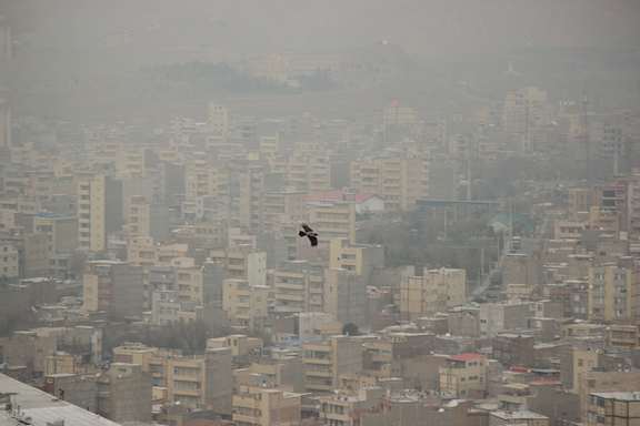 Pollution seen blanketing Tehran. Undated