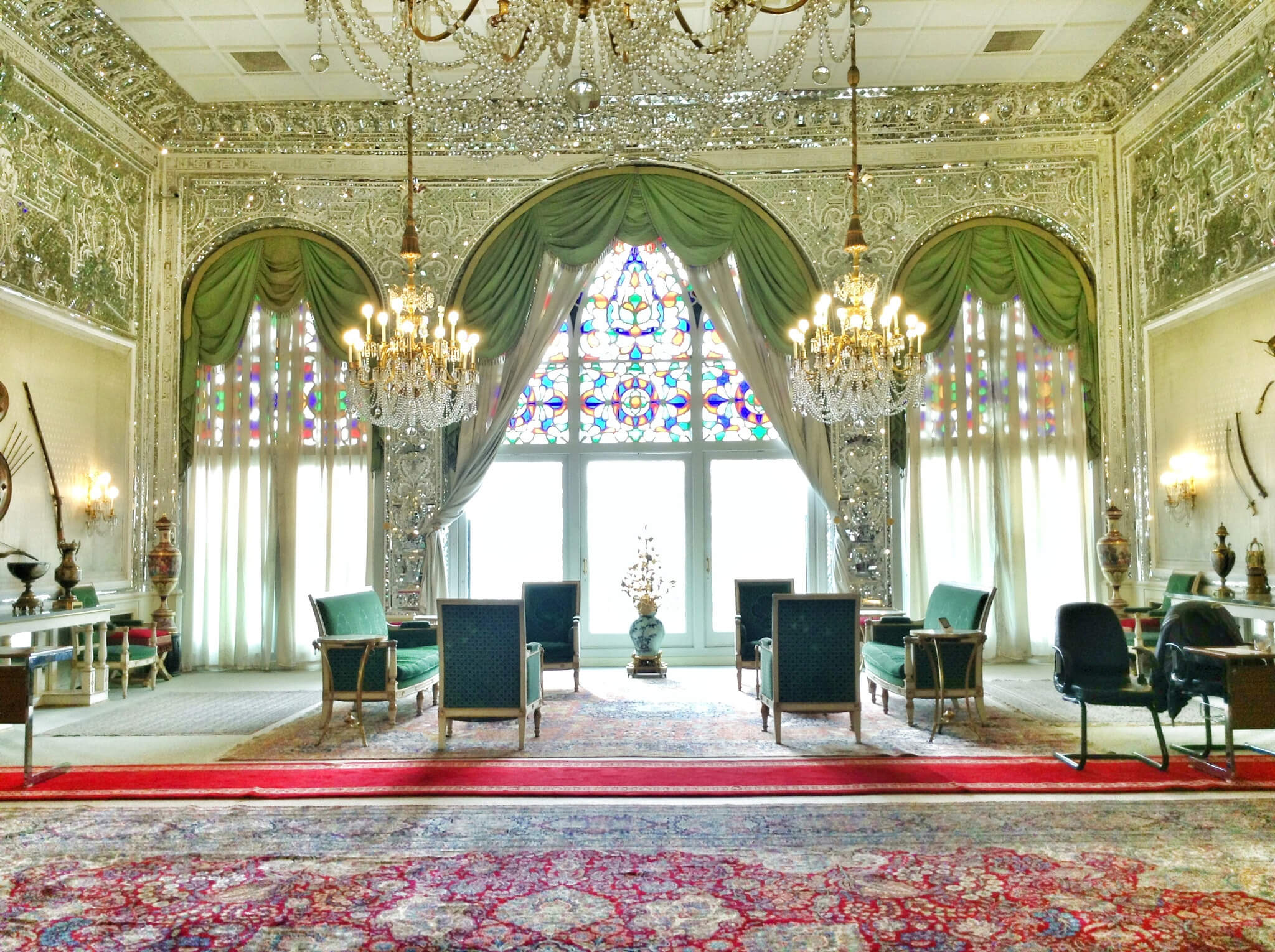 Interior of Niavaran palace which is now a museum open to the public in Northern Tehran.