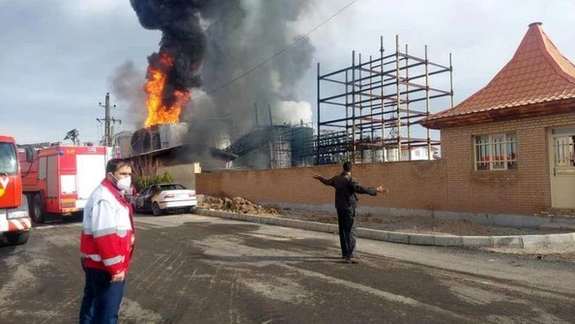 The fire at a chemical reactor in Eshtehard on May 23, 2023