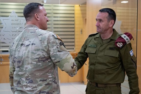 US CENTCOM chief Gen. Michael Kurilla (left) meets with IDF Chief of Staff Lt. Gen. Herzi Halevi, in a handout image published November 3, 2024.