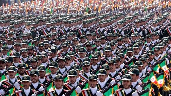 A parade by IRGC forces
