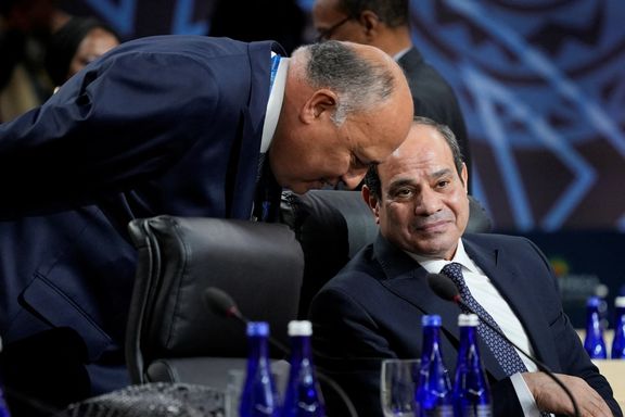 Egyptian President Abdel Fattah al-Sisi and Foreign Minister Sameh Shoukry attend the US-Africa Leaders Summit. December 15, 2022