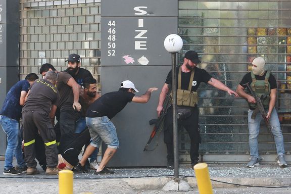 Gunmen on Beirut streets on Thursday exchanging gunfire. October 14, 2021