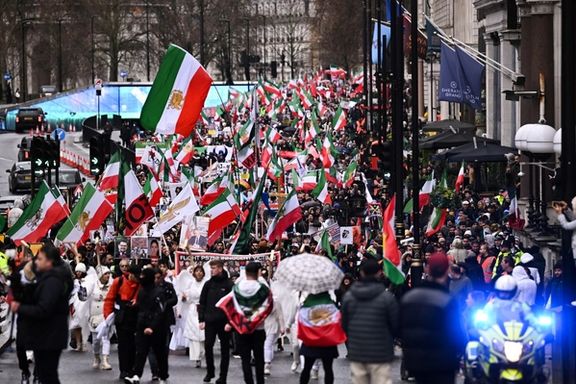 Iranian protesters in London on January 8, 2023
