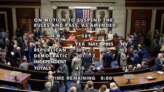 The result of the vote in House of Representative on September 12, 2023