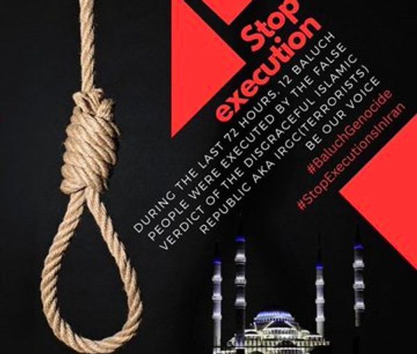A poster to raise awareness about Baluch executions 