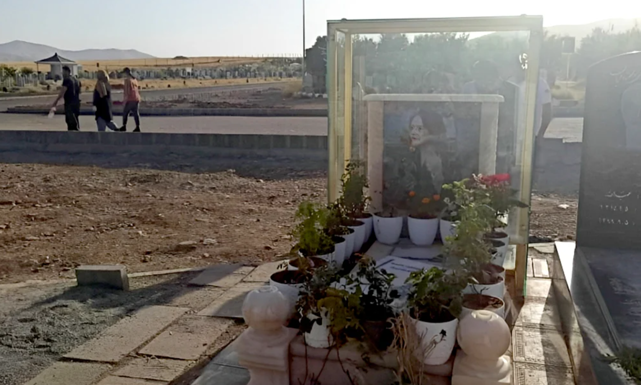 Mahsa Amini's burial site in Aichi Cemetery 
