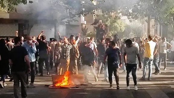 A scene of protests in Iran