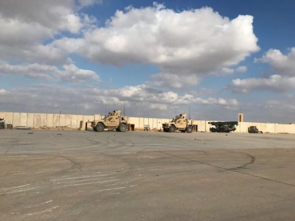 Military vehicles of US soldiers at Ain al-Asad air base in Anbar province (January 13, 2020)