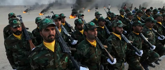 Hashd al-Shaabi fighters during military drills in Iraq