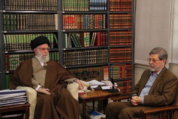 Supreme Leader Ali Khamenei with Dr, Alireza Marandi, his personal physician, at the onset of the coronavirus epidemic in Iran 2020.