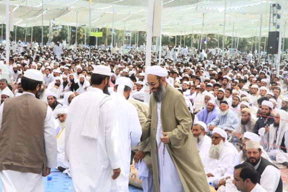 Iran's top Sunni cleric Mowlavi Abdolhamid during a religious graduation ceremony in Zahedan