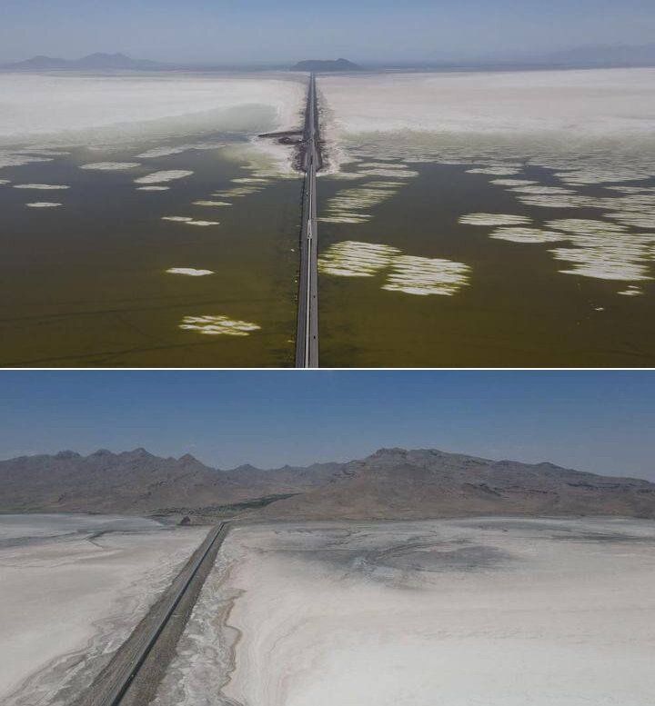 دریاچه ارومیه در مرداد ۱۴۰۲ و مقایسه آن با گذشته