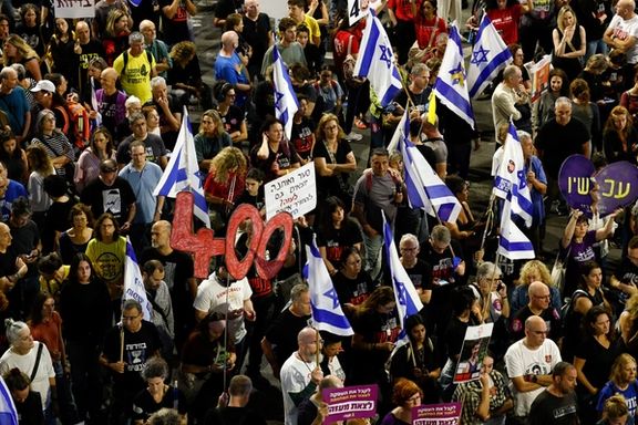 تظاهرات برای آزادی گروگانهای اسرائیلی اسیر در نوار غزه، تلآویو، ۱۹ آبان