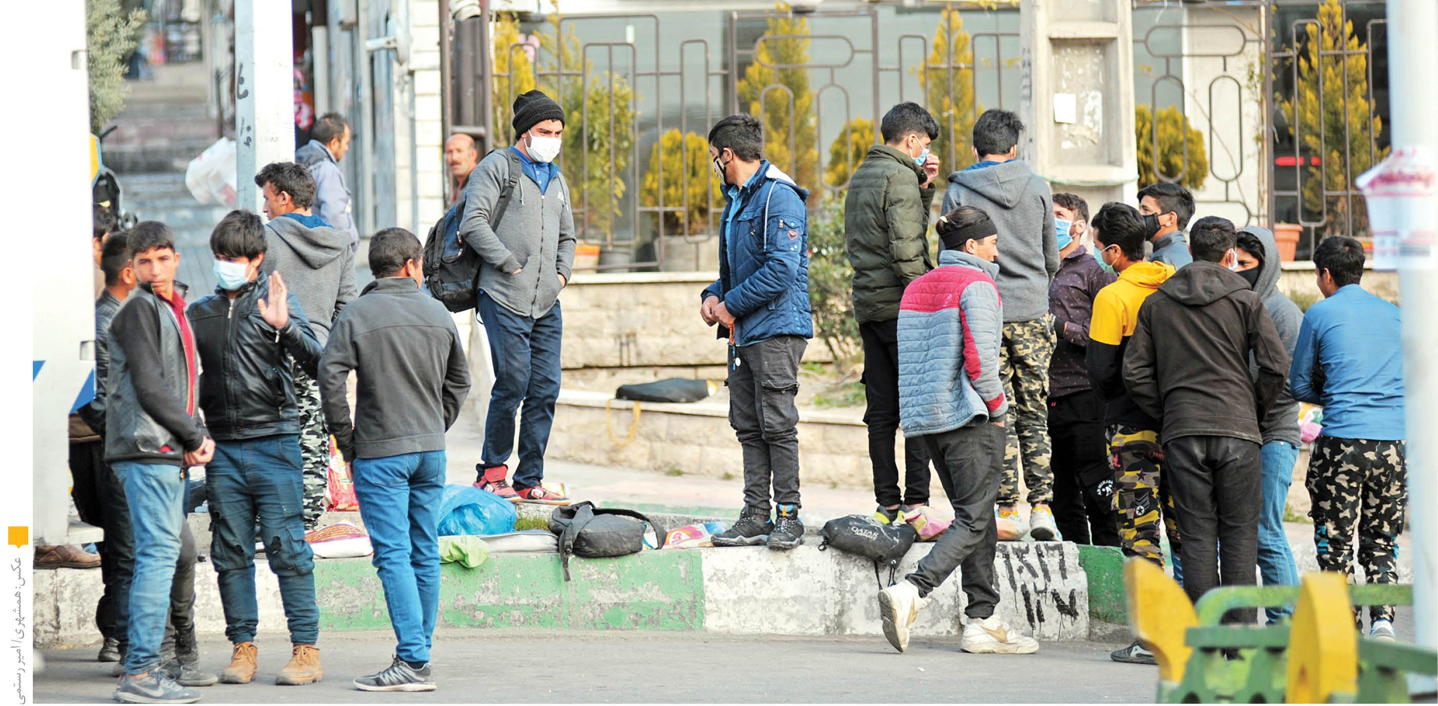 File photo of group of day laborers in Iran  