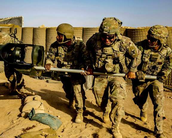 US troops seen during drills in Syria in June 2021