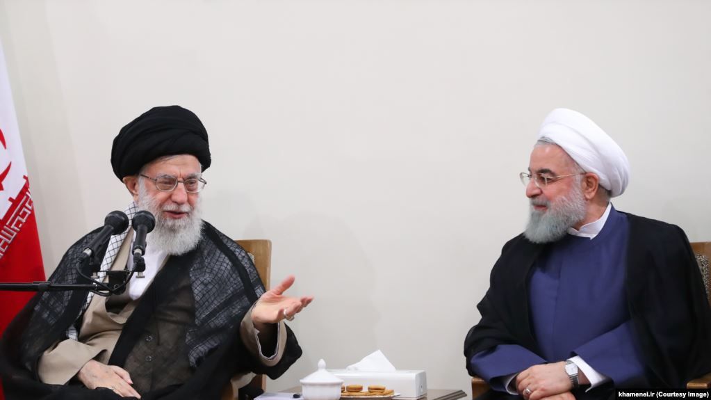 Khamenei speaks to president Hassan Rouhani during his presidency